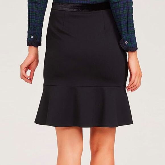NWT J. McLaughlin Romana Ruffle Skirt black sz 10 - Picture 2 of 9